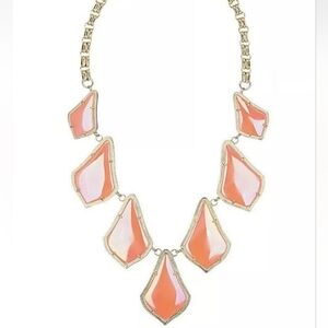 Kendra Scott Pink and Gold Geometric Necklace